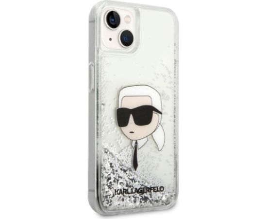 Karl Lagerfeld KLHCP14MLNKHCH Glitter Karl Head Aizsargapvalks priekš iPhone 14 Plus / 15 Plus 6.7" / sudraba Neoriģinālie Maciņi