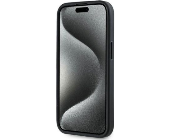 Karl Lagerfeld KLHCP15SPQDSMGK Diagonal Quilted Script Aizsargapvalks priekš iPhone 15/14/13 6.1" / melns Neoriģinālie Maciņi