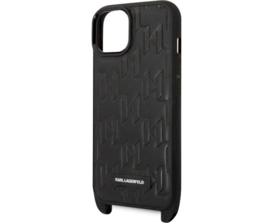 Karl Lagerfeld KLHCP14SSTMMK Hardcase Monogram Plaque Logo Stra Aizsargapvalks priekš iPhone 14/15/13 6,1" / melns Neoriģinālie Maciņi