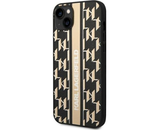 Karl Lagerfeld KLHCP14MPGKLSKW Aizsargapvalks priekš iPhone 14 Plus/15 Plus 6.7" / brūns Monogram Stripe Neoriģinālie Maciņi
