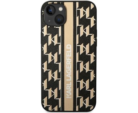 Karl Lagerfeld KLHCP14MPGKLSKW Aizsargapvalks priekš iPhone 14 Plus/15 Plus 6.7" / brūns Monogram Stripe Neoriģinālie Maciņi