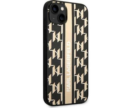 Karl Lagerfeld KLHCP14MPGKLSKW Aizsargapvalks priekš iPhone 14 Plus/15 Plus 6.7" / brūns Monogram Stripe Neoriģinālie Maciņi