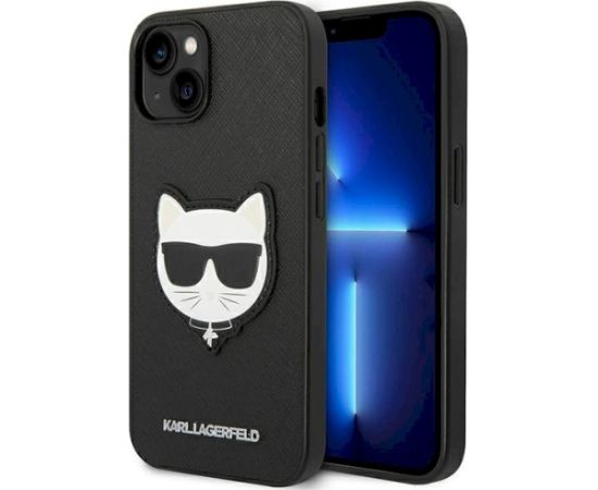 Karl Lagerfeld KLHCP14MSAPCHK Saffiano Choupette Aizsargapvalks priekš iPhone 14 Plus / 15 Plus 6,7" / melns Neoriģinālie Maciņi