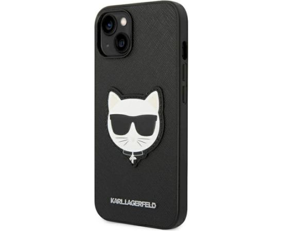 Karl Lagerfeld KLHCP14MSAPCHK Saffiano Choupette Aizsargapvalks priekš iPhone 14 Plus / 15 Plus 6,7" / melns Neoriģinālie Maciņi