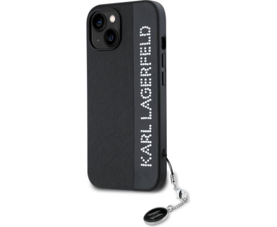 Karl Lagerfeld KLHCP15SPSAKDGCK Hardcase Saffiano Rhinestones & Aizsargapvalks priekš iPhone 15/14/13 6.1" / melns Neoriģinālie Maciņi