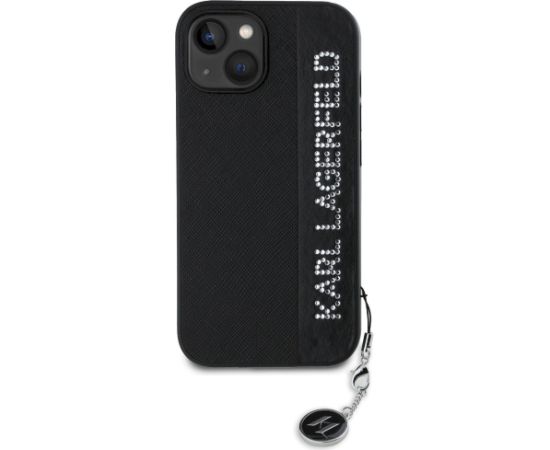 Karl Lagerfeld KLHCP15SPSAKDGCK Hardcase Saffiano Rhinestones & Aizsargapvalks priekš iPhone 15/14/13 6.1" / melns Neoriģinālie Maciņi