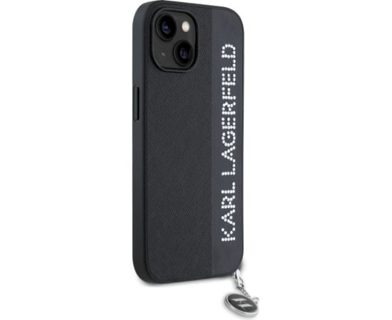 Karl Lagerfeld KLHCP15SPSAKDGCK Hardcase Saffiano Rhinestones & Aizsargapvalks priekš iPhone 15/14/13 6.1" / melns Neoriģinālie Maciņi