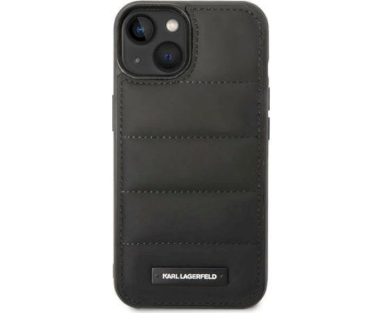 Karl Lagerfeld KLHCP14SPSQAK Puffy Elongated Logo Aizsargapvalks priekš iPhone 14/15/13 6,1" / melns Neoriģinālie Maciņi