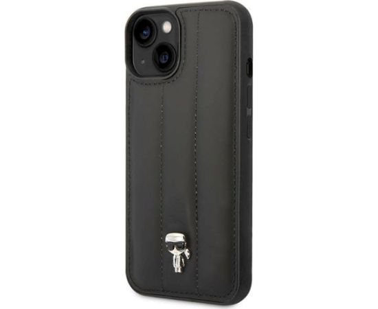 Karl Lagerfeld KLHCP14SPSQPK Puffy Ikonik Pin Hardcase Aizsargapvalks priekš iPhone 14/15/13 6,1" / melns Neoriģinālie Maciņi