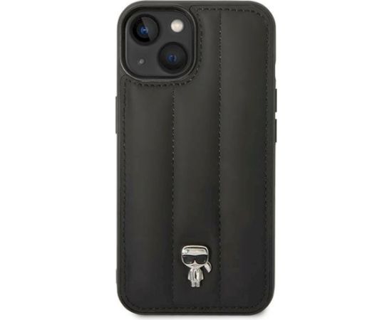 Karl Lagerfeld KLHCP14SPSQPK Puffy Ikonik Pin Hardcase Aizsargapvalks priekš iPhone 14/15/13 6,1" / melns Neoriģinālie Maciņi