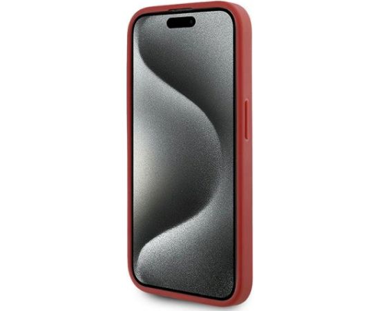 Karl Lagerfeld KLHCP15LPQDSMGR Diagonal Quilted Script Aizsargapvalks priekš iPhone 15 Pro 6.1" / sarkans Neoriģinālie Maciņi