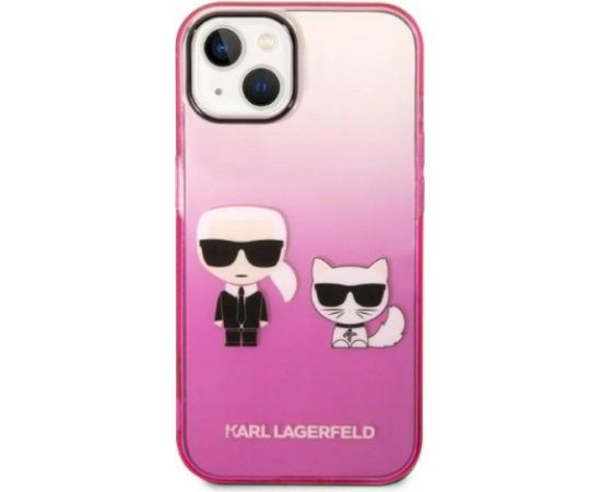 Karl Lagerfeld KLHCP14MTGKCP Gradient Ikonik Karl & Chou Aizsargapvalks priekš iPhone 14 Plus/15 Plus 6.7" / rozā Neoriģinālie Maciņi