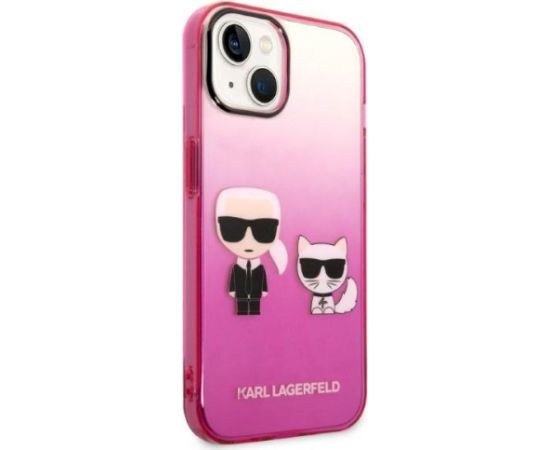 Karl Lagerfeld KLHCP14MTGKCP Gradient Ikonik Karl & Chou Aizsargapvalks priekš iPhone 14 Plus/15 Plus 6.7" / rozā Neoriģinālie Maciņi