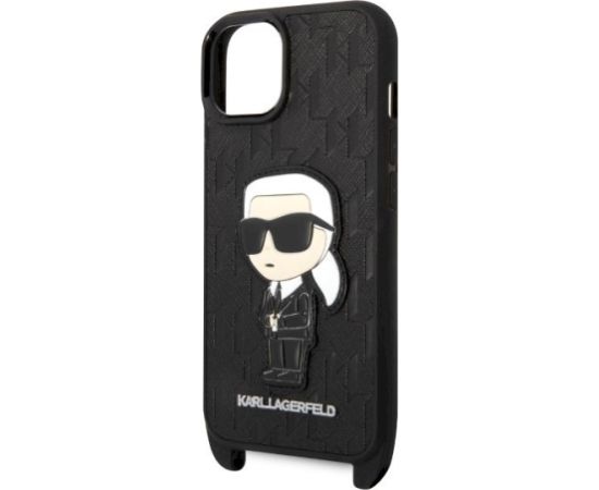 Karl Lagerfeld KLHCP14SSTKMK Monogram Ikonik Patch Aizsargapvalks priekš iPhone 14/15/13 6,1" / melns Neoriģinālie Maciņi