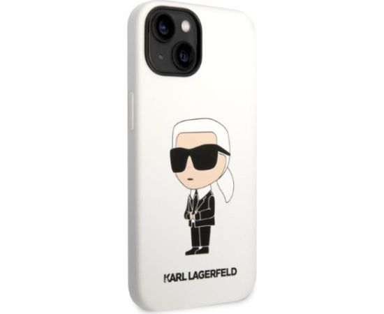 Karl Lagerfeld KLHCP14MSNIKBCH Silicone Ikonik Hardcase Aizsargapvalks priekš iPhone 14 Plus/15 Plus 6,7" / balts Neoriģinālie Maciņi
