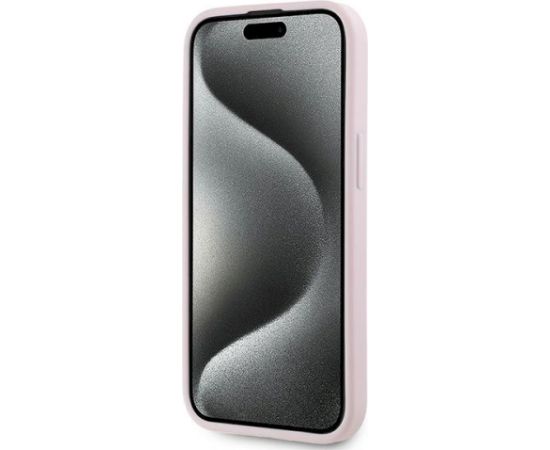 Karl Lagerfeld KLHCP15SPQDSMGP Diagonal Quilted Script Aizsargapvalks priekš iPhone 15/14/13 6.1" / rozā Neoriģinālie Maciņi
