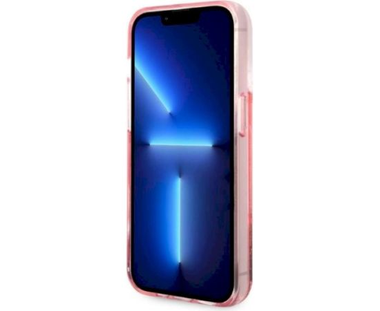 Karl Lagerfeld KLHCP14XLBKLCP Liquid Glitter Big KL Aizsargapvalks priekš iPhone 14 Pro Max 6,7" / rozā Neoriģinālie Maciņi