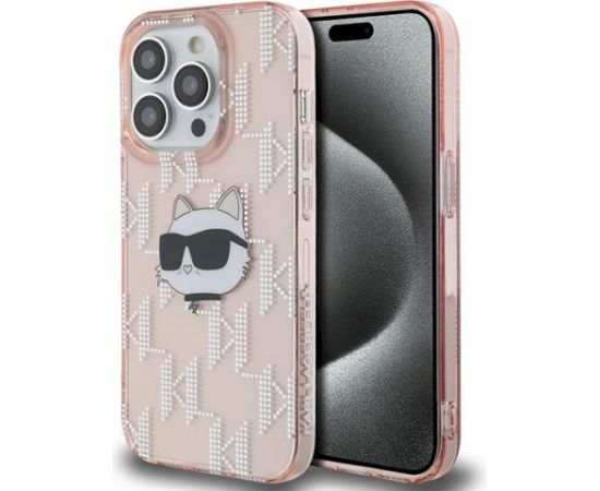 Karl Lagerfeld KLHCP14XHKLPCHP Aizsargapvalks priekš iPhone 14 Pro Max 6.7" Hardcase IML Choupette Head & Monog / rozā Neoriģinālie Maciņi