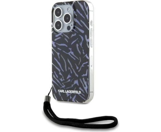 Karl Lagerfeld KLHCP15XHZBPKCCU Aizsargapvalks priekš iPhone 15 Pro Max 6.7" / purple Zebra With Cord Neoriģinālie Maciņi