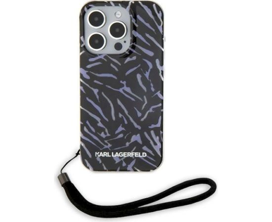 Karl Lagerfeld KLHCP15XHZBPKCCU Aizsargapvalks priekš iPhone 15 Pro Max 6.7" / purple Zebra With Cord Neoriģinālie Maciņi