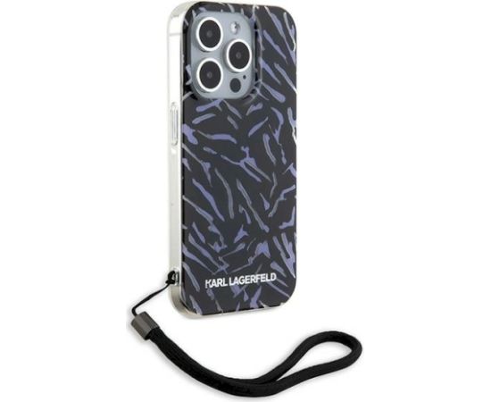 Karl Lagerfeld KLHCP15XHZBPKCCU Aizsargapvalks priekš iPhone 15 Pro Max 6.7" / purple Zebra With Cord Neoriģinālie Maciņi