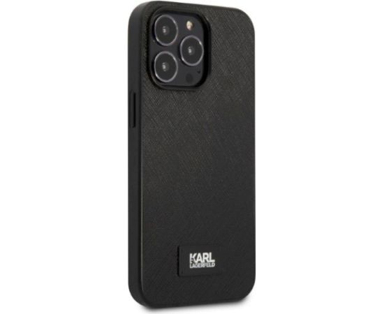 Karl Lagerfeld KLHCP13XSFMP2K Saffiano Plaque Hardcase Aizsargapvalks priekš iPhone 13 Pro Max 6,7" / melns Neoriģinālie Maciņi