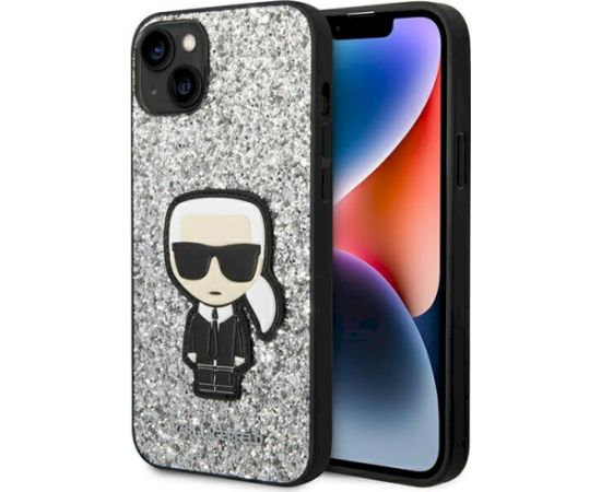 Karl Lagerfeld KLHCP14MGFKPG Aizsargapvalks priekš iPhone 14 Plus / 15 Plus 6,7" / sudraba Neoriģinālie Maciņi
