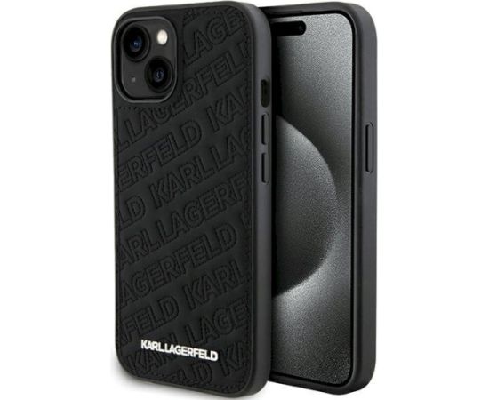 Karl Lagerfeld KLHCP15MPQKPMK Quilted K Pattern Aizsargapvalks priekš iPhone 15 Plus / 14 Plus 6.7" / melns Neoriģinālie Maciņi