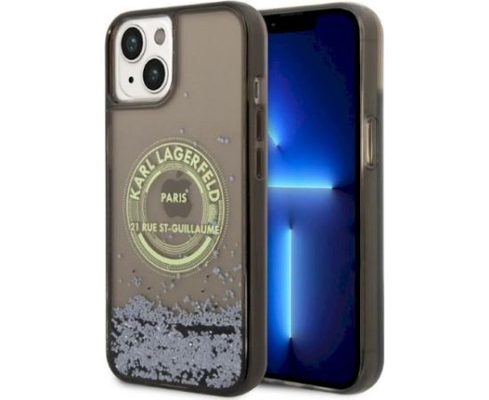 Karl Lagerfeld KLHCP14SLCRSGRK hardcase Liquid Glitter RSG Aizsargapvalks priekš iPhone 14/15/13 6,1" / melns Neoriģinālie Maciņi