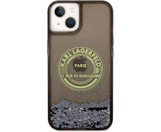 Karl Lagerfeld KLHCP14SLCRSGRK hardcase Liquid Glitter RSG Aizsargapvalks priekš iPhone 14/15/13 6,1" / melns Neoriģinālie Maciņi