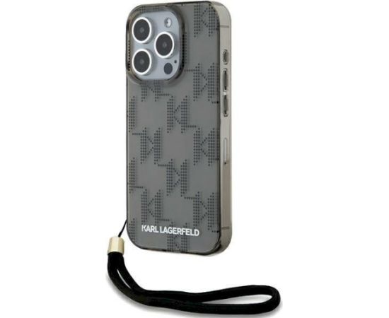Karl Lagerfeld KLHCP15XHKDPNSK Aizsargapvalks priekš iPhone 15 Pro Max 6.7" / melns hardcase IML Mono KL Pattern & Cor Neoriģinālie Maciņi
