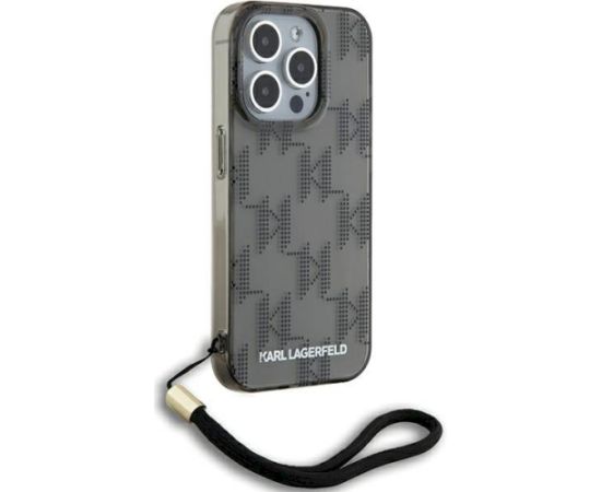 Karl Lagerfeld KLHCP15XHKDPNSK Aizsargapvalks priekš iPhone 15 Pro Max 6.7" / melns hardcase IML Mono KL Pattern & Cor Neoriģinālie Maciņi