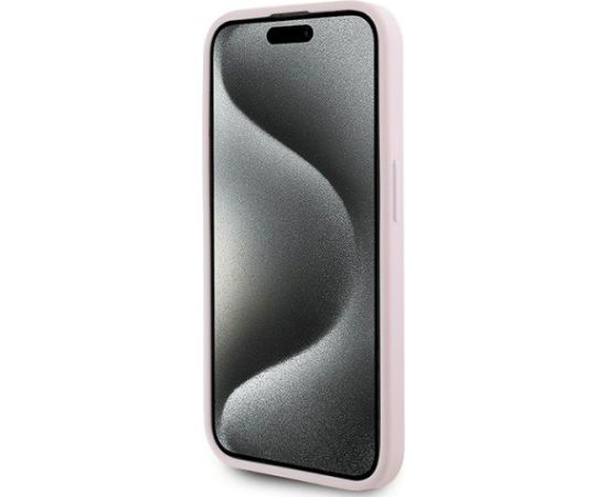 Karl Lagerfeld KLHCP15LPQDSMGP Diagonal Quilted Script Aizsargapvalks priekš iPhone 15 Pro 6.1" / rozā Neoriģinālie Maciņi