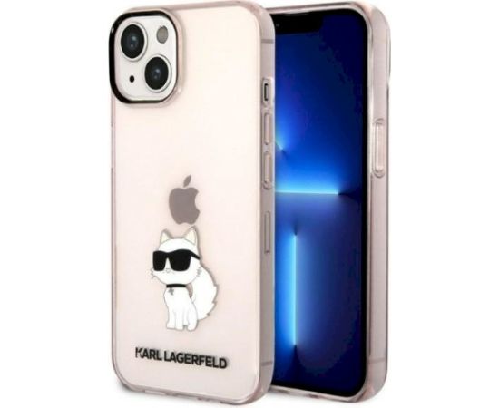 Karl Lagerfeld KLHCP14MHNCHTCP Ikonik Choupette Aizsargapvalks priekš iPhone 14 Plus / 15 Plus 6.7" / rozā Neoriģinālie Maciņi