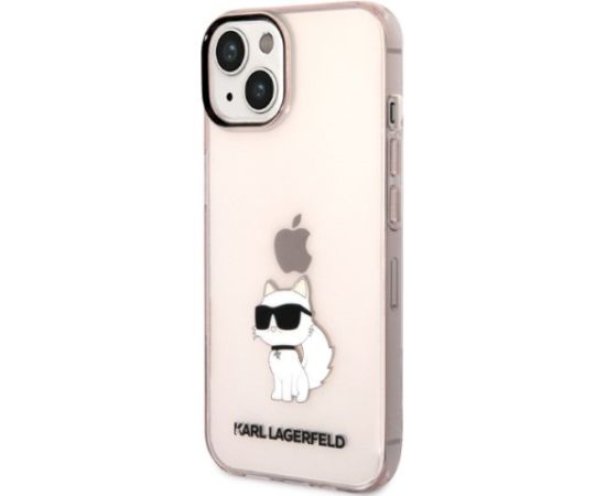 Karl Lagerfeld KLHCP14MHNCHTCP Ikonik Choupette Aizsargapvalks priekš iPhone 14 Plus / 15 Plus 6.7" / rozā Neoriģinālie Maciņi