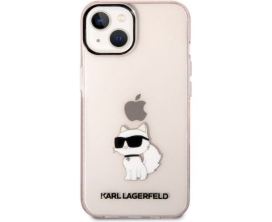 Karl Lagerfeld KLHCP14MHNCHTCP Ikonik Choupette Aizsargapvalks priekš iPhone 14 Plus / 15 Plus 6.7" / rozā Neoriģinālie Maciņi