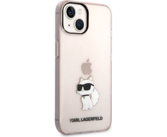 Karl Lagerfeld KLHCP14MHNCHTCP Ikonik Choupette Aizsargapvalks priekš iPhone 14 Plus / 15 Plus 6.7" / rozā Neoriģinālie Maciņi