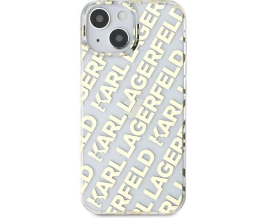 Karl Lagerfeld KLHCP15SHKFOEMD Hardcase IML Fullover Logo Aizsargapvalks priekš iPhone 15 / 14 / 13 6.1" / zelta Neoriģinālie Maciņi