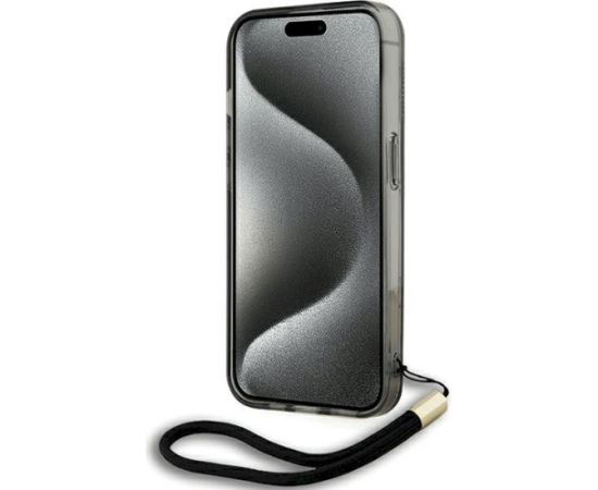 Karl Lagerfeld KLHCP15LHKDPNSK Hardcase IML Mono KL Pattern & Cord Aizsargapvalks priekš iPhone 15 Pro 6.1" / melns Neoriģinālie Maciņi