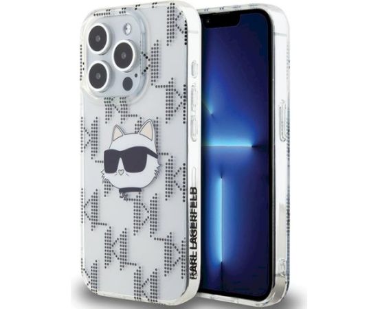 Karl Lagerfeld KLHCP15XHKLPCHT Hardcase IML Choupette Head & Monog Aizsargapvalks priekš iPhone 15 Pro Max 6.7" / caurspīdīgs Neoriģinālie Maciņi