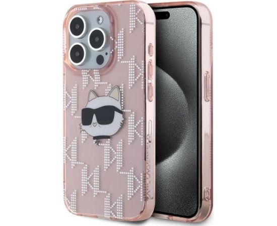 Karl Lagerfeld KLHCP15XHKLPCHP Aizsargapvalks priekš iPhone 15 Pro Max 6.7" / rozā Neoriģinālie Maciņi