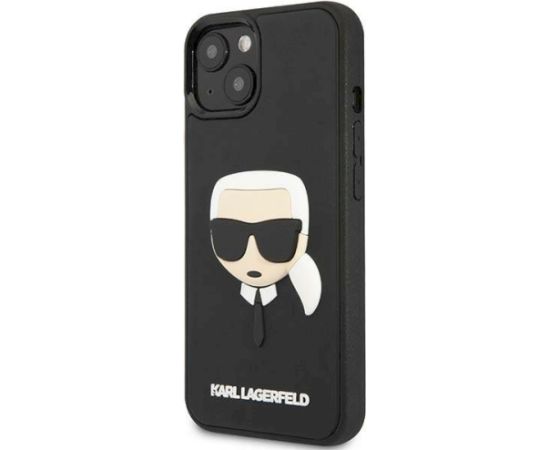 Karl Lagerfeld KLHCP14MKH3DBK Hardcase 3D Rubber Karl`s Head Aizsargapvalks priekš iPhone 14 Plus/15 Plus 6.7" / melns Neoriģinālie Maciņi