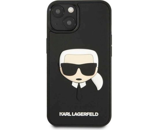 Karl Lagerfeld KLHCP14MKH3DBK Hardcase 3D Rubber Karl`s Head Aizsargapvalks priekš iPhone 14 Plus/15 Plus 6.7" / melns Neoriģinālie Maciņi