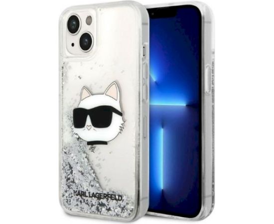 Karl Lagerfeld KLHCP14MLNCHCS Hardcase Glitter Choupette Aizsargapvalks priekš iPhone 14 Plus/15 Plus 6.7" / sudraba Neoriģinālie Maciņi