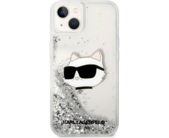 Karl Lagerfeld KLHCP14MLNCHCS Hardcase Glitter Choupette Aizsargapvalks priekš iPhone 14 Plus/15 Plus 6.7" / sudraba Neoriģinālie Maciņi