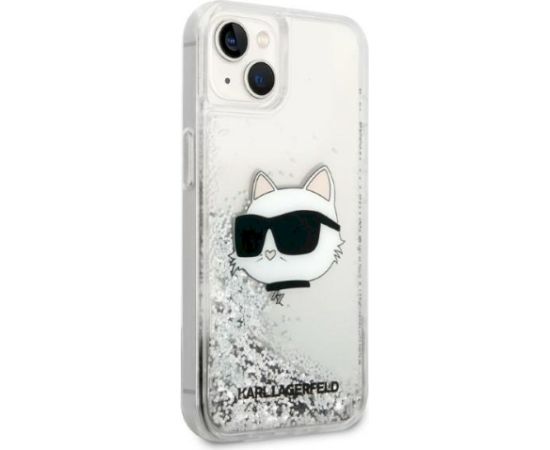 Karl Lagerfeld KLHCP14MLNCHCS Hardcase Glitter Choupette Aizsargapvalks priekš iPhone 14 Plus/15 Plus 6.7" / sudraba Neoriģinālie Maciņi