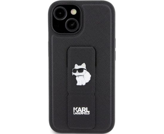 Karl Lagerfeld KLHCP15SGSACHPK Gripstand Saffiano Chou Aizsargapvalks priekš iPhone 15/14/13 6.1" / melns Neoriģinālie Maciņi