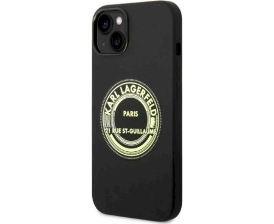 Karl Lagerfeld KLHCP14MSRSGRCK Silicone RSG Aizsargapvalks priekš iPhone 14 Plus / 15 Plus 6,7" / melns Neoriģinālie Maciņi