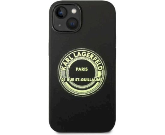 Karl Lagerfeld KLHCP14MSRSGRCK Silicone RSG Aizsargapvalks priekš iPhone 14 Plus / 15 Plus 6,7" / melns Neoriģinālie Maciņi