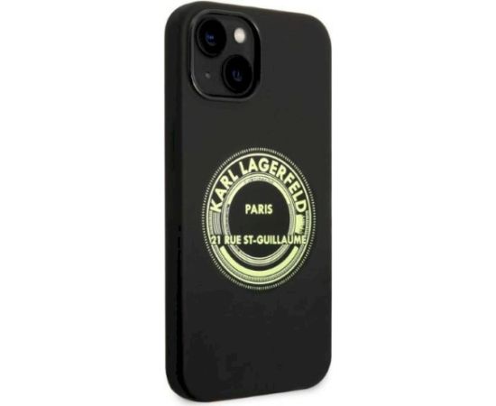 Karl Lagerfeld KLHCP14MSRSGRCK Silicone RSG Aizsargapvalks priekš iPhone 14 Plus / 15 Plus 6,7" / melns Neoriģinālie Maciņi